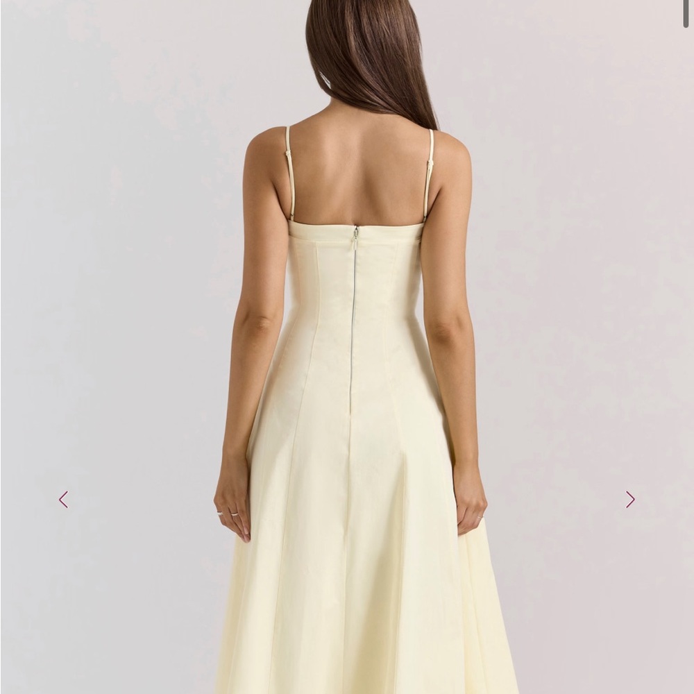 DOLLY Lemon Stretch Cotton A-Line Midi Sundress - Picture 5 of 9